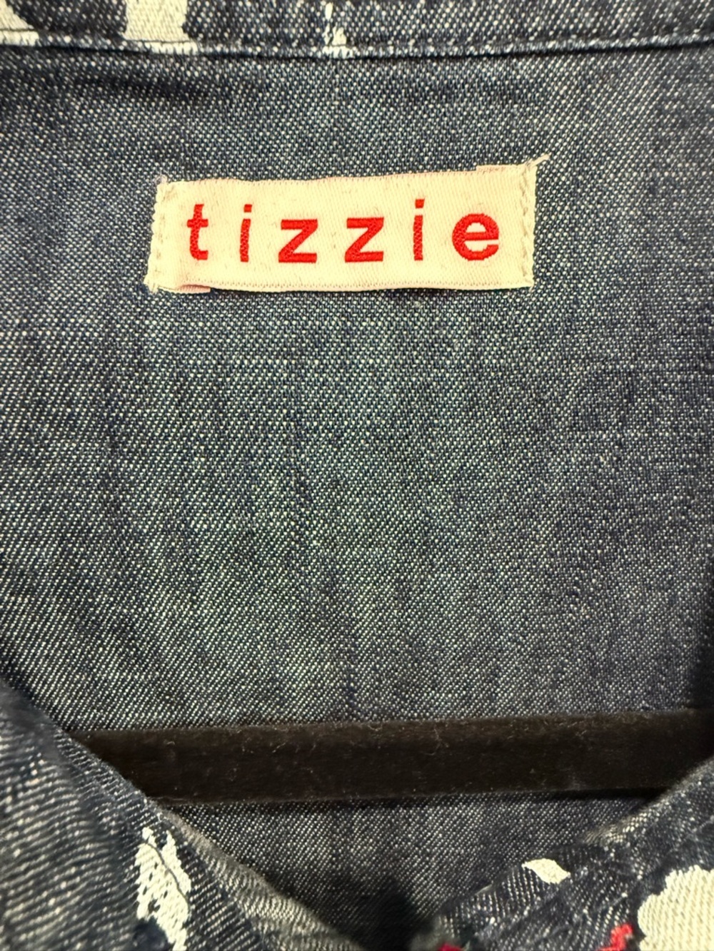 Tizzie Frayed Denim Button-Down Shirt - Picture 4 of 6